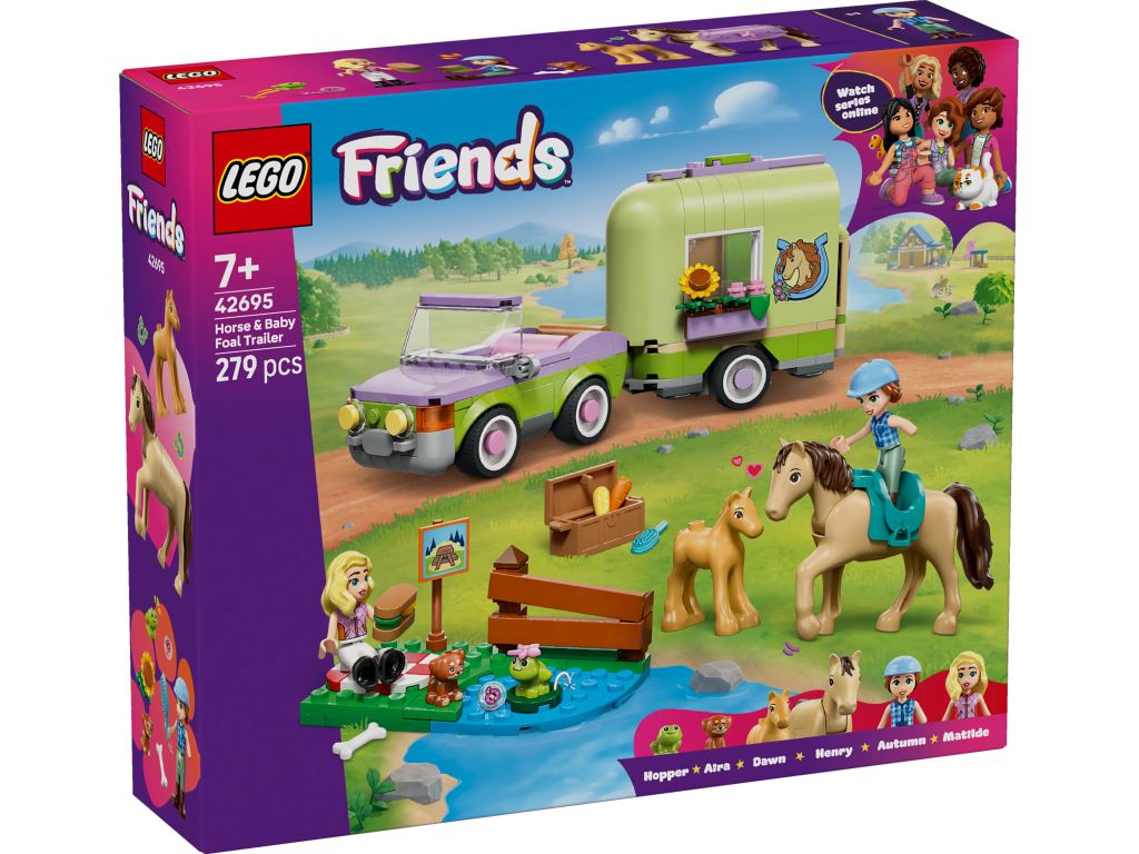 LEGO 42695 Przyczepa z koniem i źrebaczkiem