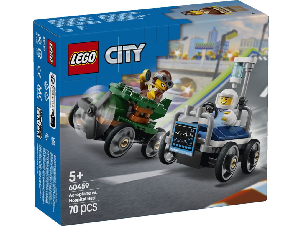 LEGO 60459 Zestaw wyścigówek: samolot kontra łóżko szpitalne